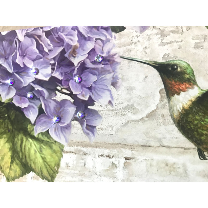 Imprimé colibri avec cristaux éblouissants