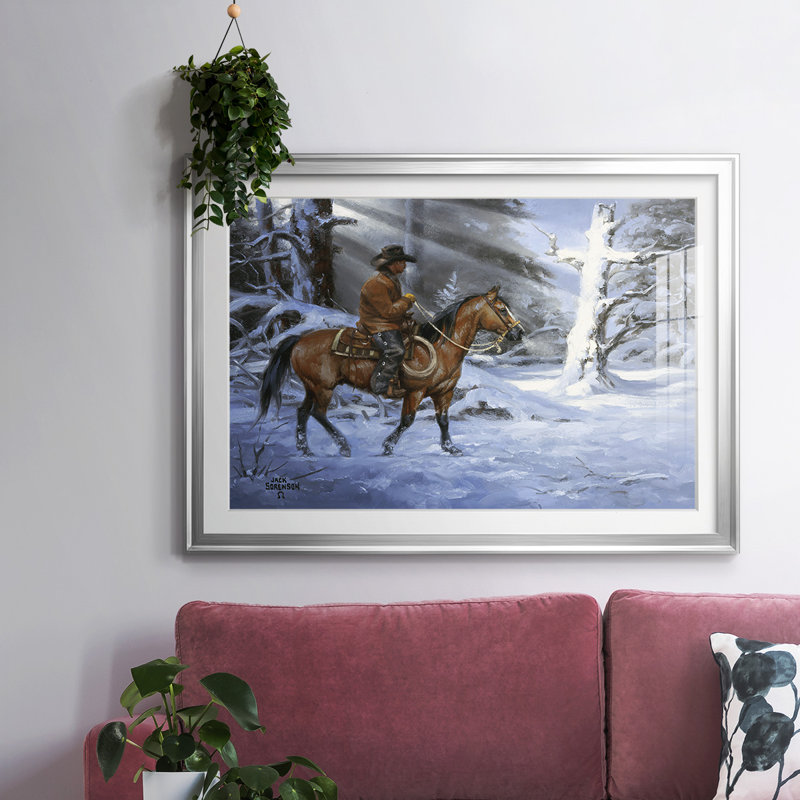 Silent Night, Holy Night, reproduction d'art encadrée, Argent, H 30 po x l 44 po x P 1,5 po