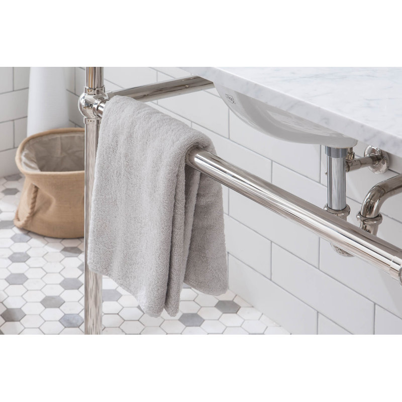 Embassy 33" Tall Stone Oval Console Bathroom Sink with Overflow, Polished Nickel