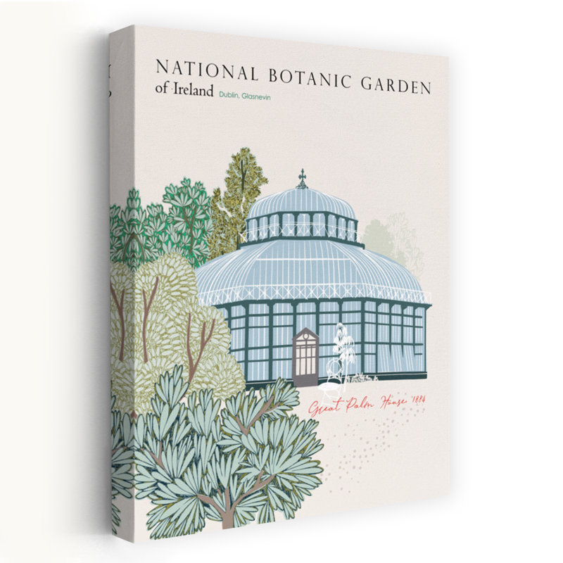 «Palm House Garden Elegant Peaceful Serene Palm Architecture Nature», reproduction d'art murale, H 48 po x l 32 po