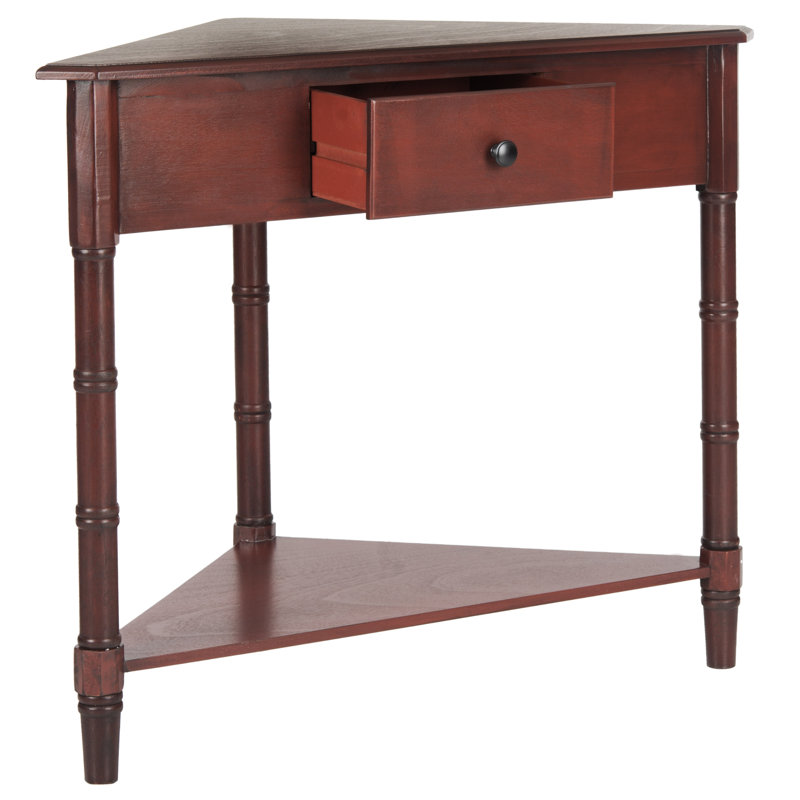 Table de bout avec 3 pieds en bois massif Twerton, Rouge