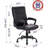CLATINA Mid Back Leather Office Executive Chair Padded Armrestes Swivel Seat-888426775-822703545