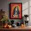 Sacred Basset Hound Retro - Framed Print-905326522-905326521