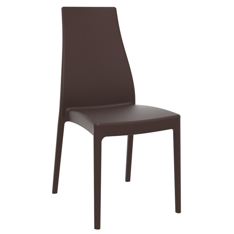 Chaise d'appoint empilable Mckenna, Brun