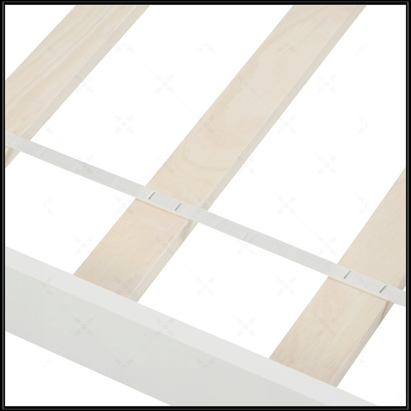 Lit plateforme en bois, Gris