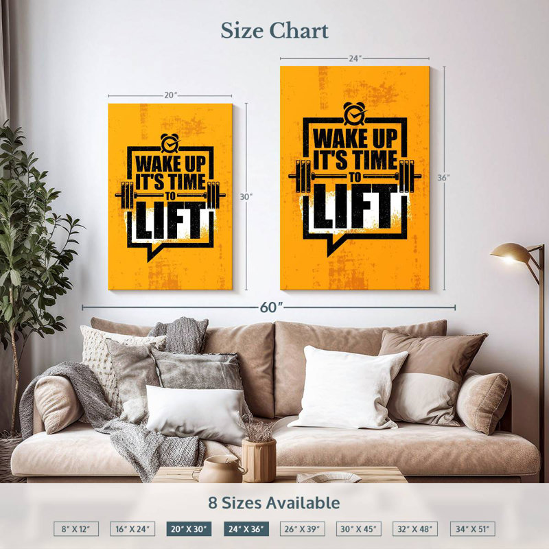 Kema Time To Lift Exercise Quote, 36" H x 24" W