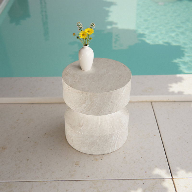 Table d'appoint Amaker, Blanc