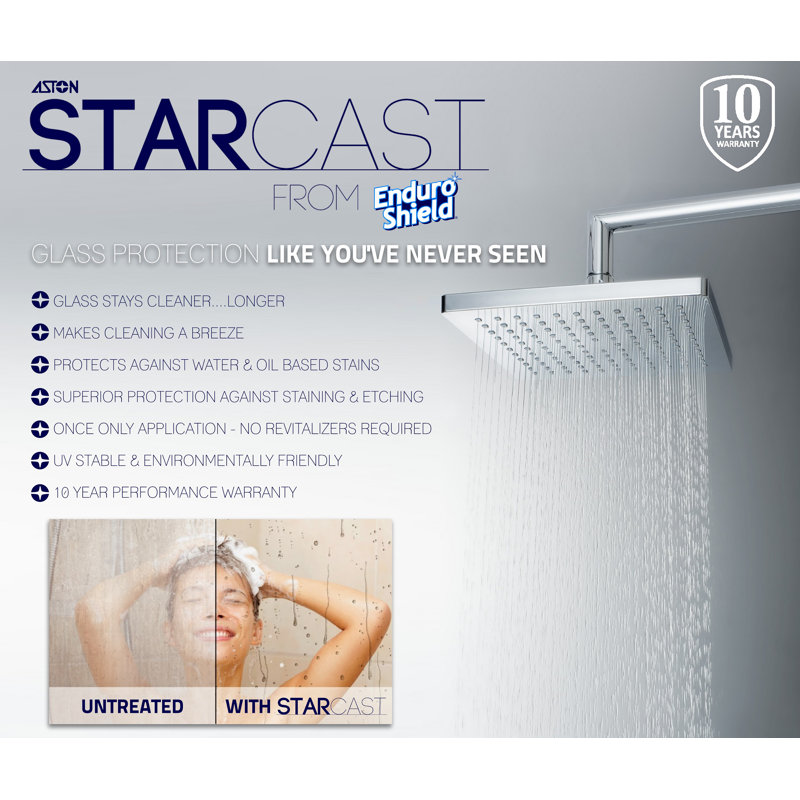 Aston 36'' x 72'' Matte Black Frameless Tempered Glass Shower Door