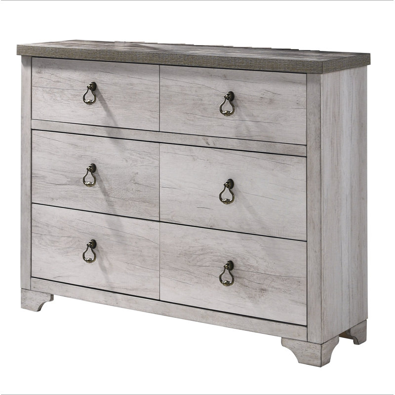 Commode 6 tiroirs style vieilli 1Pc