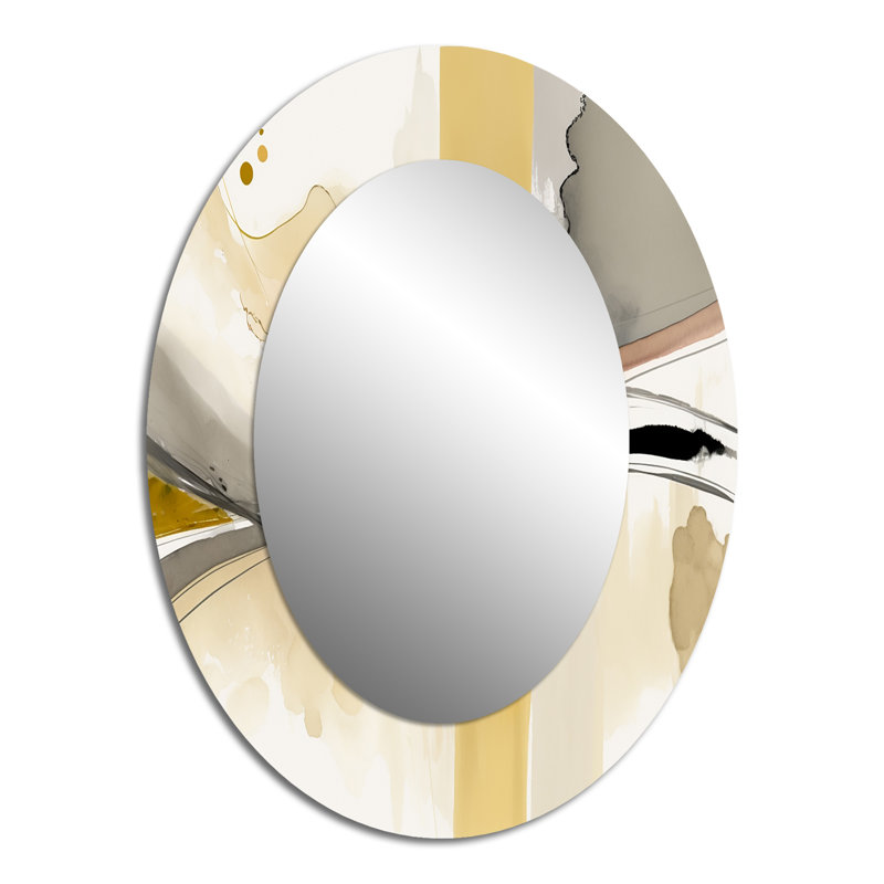 Miroir mural moderne jaune Touched By Mustard, 40 po x 30 po