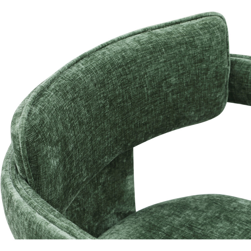 Chaise en chenille Exilda, Tissu chenille vert