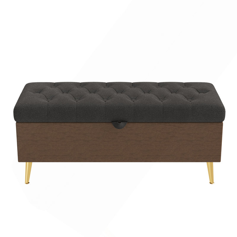 Banc de rangement moderne Banc de rangement rembourré pour hall d'entrée, Grey, Grey, Grey