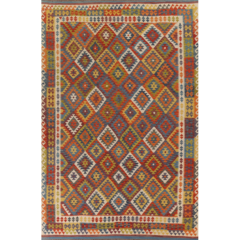 Tapis oriental coloré Kilim 8 x 11