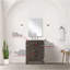 Meuble-lavabo simple en chêne brun 24 po X P 18 po D, comptoir en acrylique, 18 po Ensemble miroir et robinet-83985509