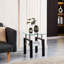 2-Layer Tempered Transparent Glass Table With Storage - Side For Living Room, Dining Office, Small Space Clear Bedroom, Areas