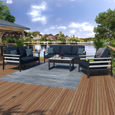 Townsend 5 Piece Sofa Seating Group with Sunbrella Cushions