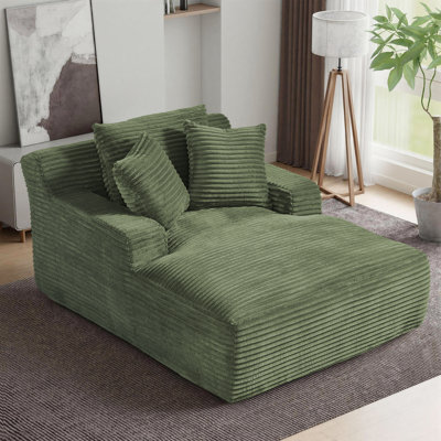Latitude Run® No Assembly Required 50'' Corduroy Indoor Chaise Lounge Chair Upholstered Modern Glauser Oversized Compression Sleeper Sofa In A Box