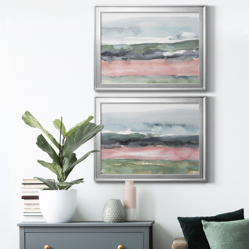 Blush Salt Bed I - ensemble de 2 reproductions de cadres photo, H 36,5 po x l 53 po x P 1 po, Argent