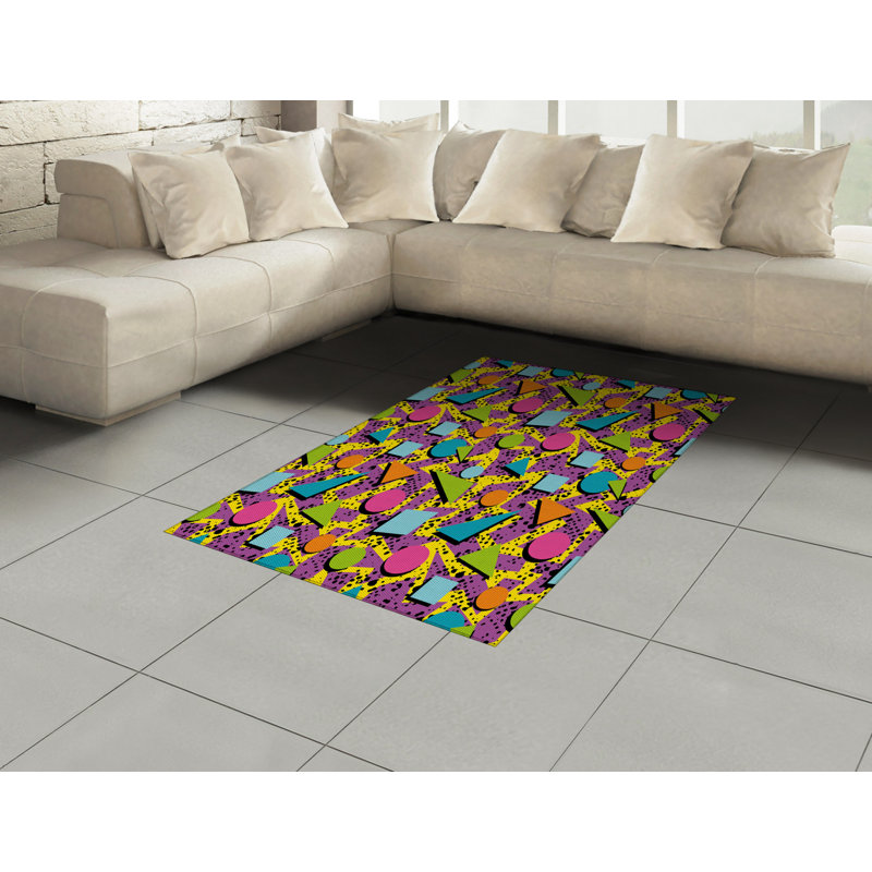 Vintage High Density Long Fiber Poly Threads Decorative Area Rug Carpet, Rectangle 4' x 5'8"
