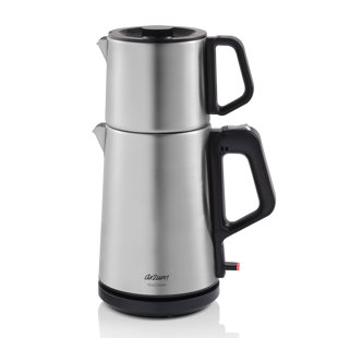 Arzum Turkish Tea Maker, Stainless Steel, Auto Shut-off, Teacharm, 120v, 1800w