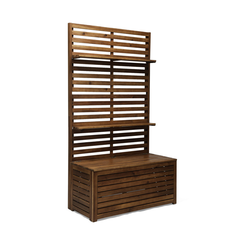 Élégant banc en bois avec support de rangement - entrée 68,38 po de haut x 37,91 po de large 17,56 po de profondeur organisez votre espace