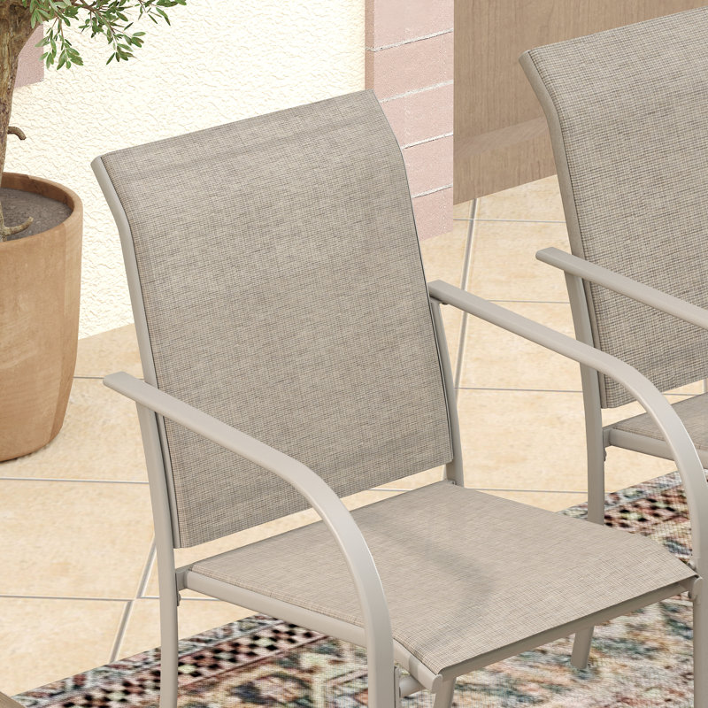 Ensemble repas pour 6 personnes avec table de salle à manger rectangulaire 63 po et 6 chaises empilables PVC-coated polyester