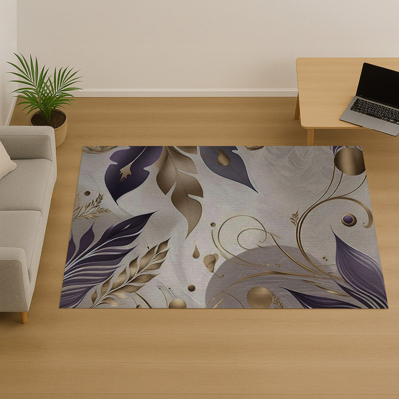 Floral Area Rug, Rectangle 140 x 200 cm