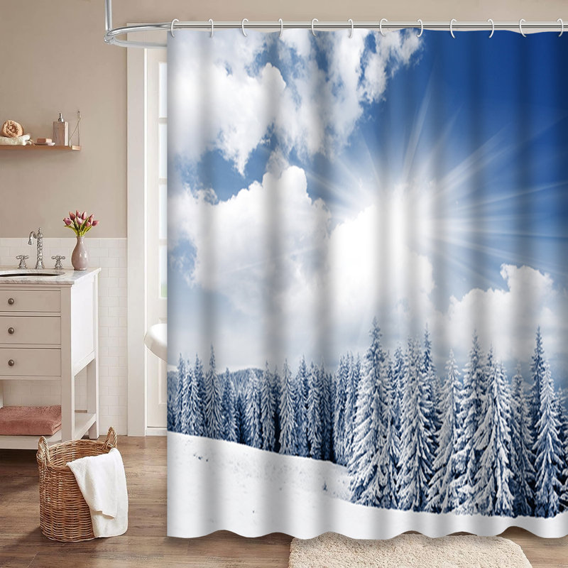 Magnifique rideau de douche avec 12 crochets, L 72 po x l 84 po