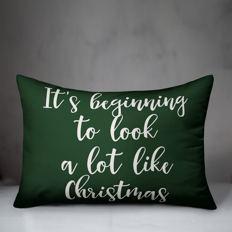  Coussin lombaire "It's commencer à ressembler à beaucoup", Vert foncé