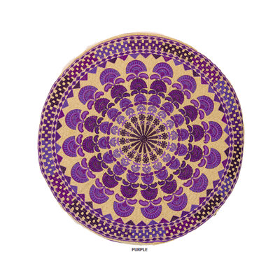 Coussin brodé rond en coton