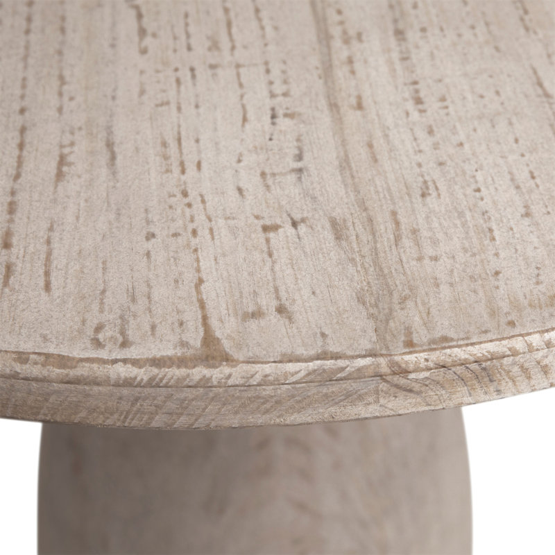 Balak Reclaimed Pine Round Modern Hourglass Bistro Dining Table, White, 30'' H x 36" L x 36" W