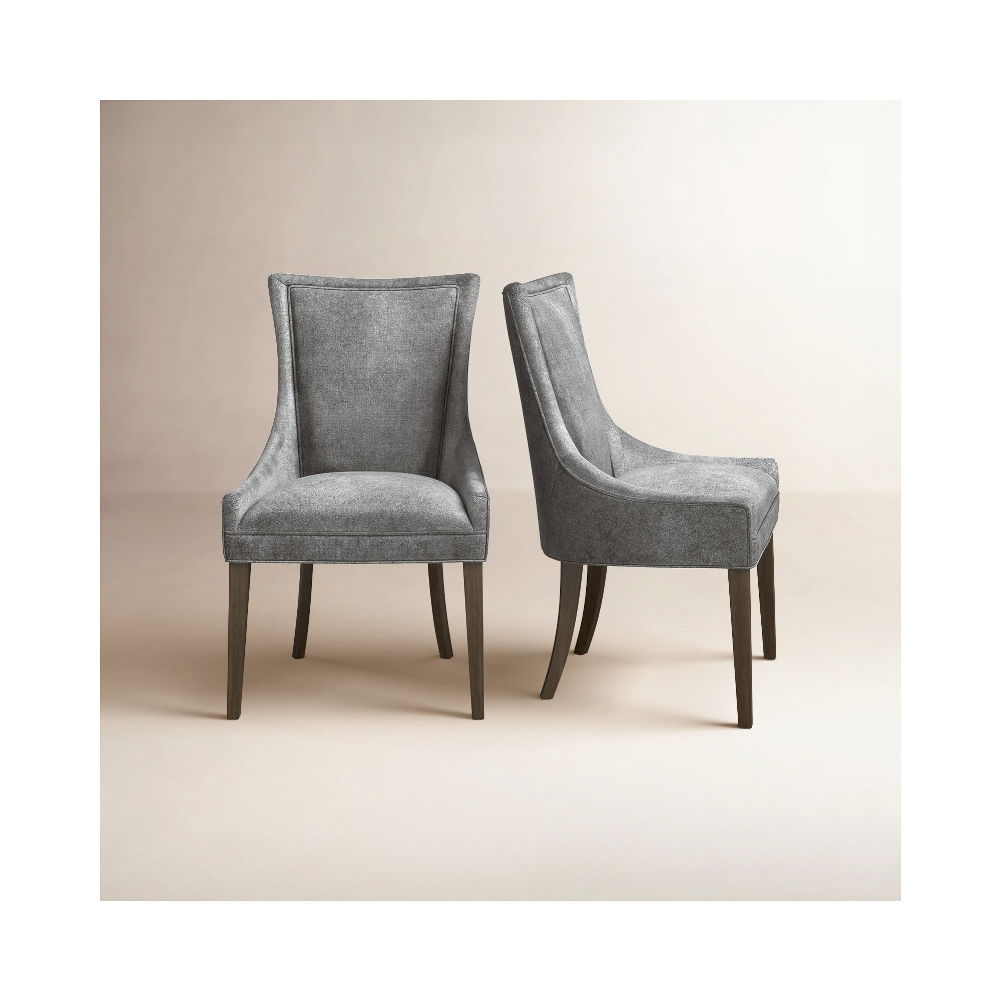 Ultra Velvet Dining Upholstered Side Chair, Dark Gray