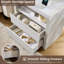  Table de chevet 23,3 po avec station de charge blanche-1958436428-1958436418