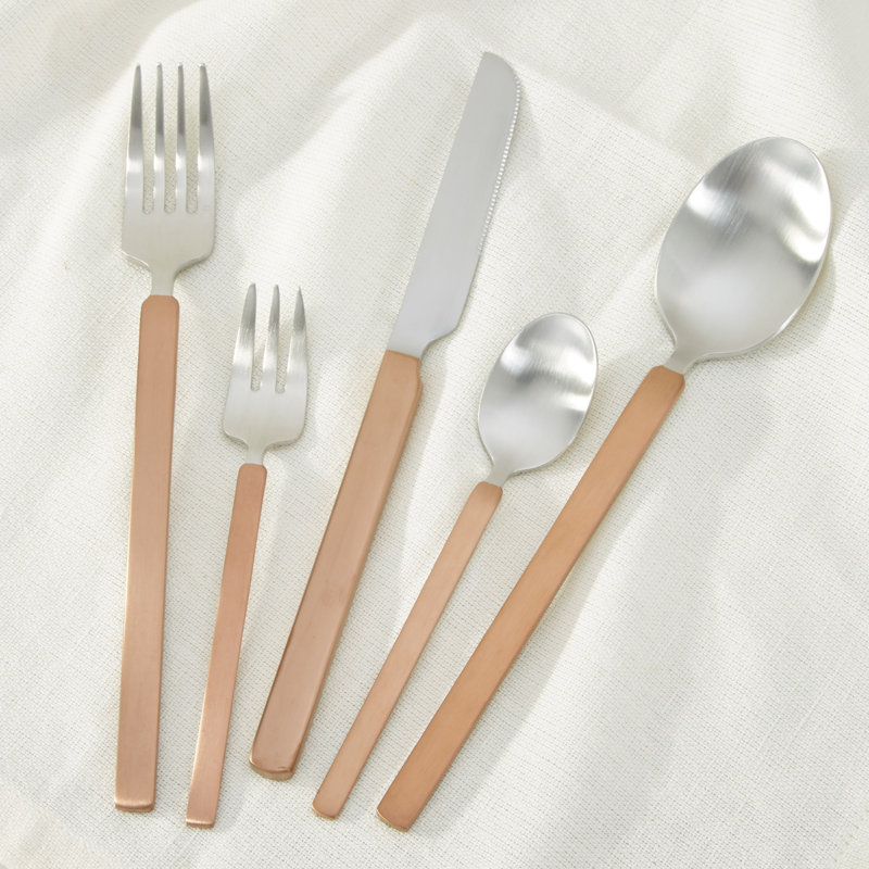 BergHOFF 20pc Stainless Steel Flatware Set, Gold, Gold