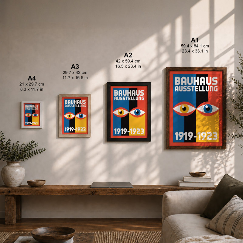 Bauhaus Eyes Geometric - Framed Print, Unframed, A1 - 84.1 x 59.4 cm
