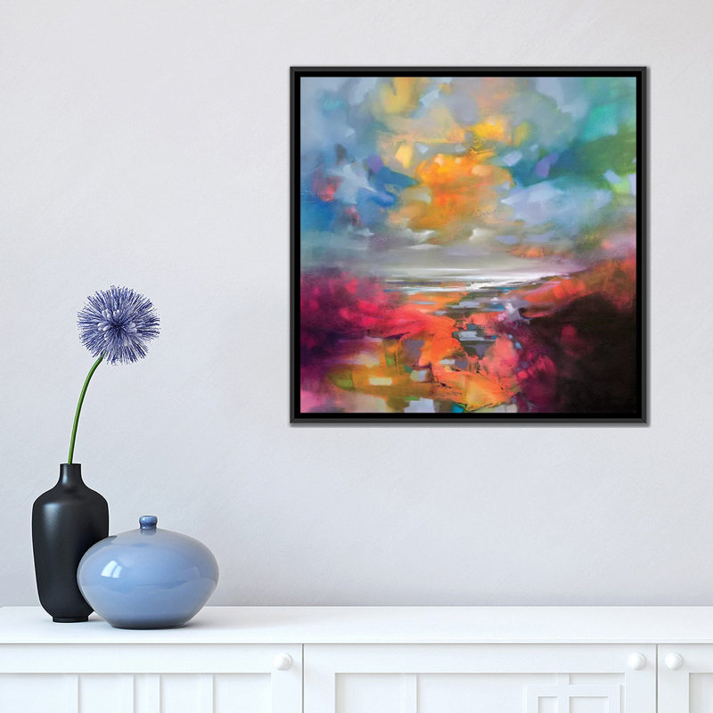 « Warmth Prevails », reproduction sur toile, H 18 po x l 18 po x P 1,5 po, Toile avec cadre noir, Pas de tapis