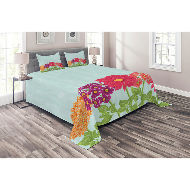 Farmhouse / Country Polyester Floral Coverlet