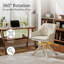 51.5cm H Linen Upholstered Metal Upholstered Back Armchair in Beige-1414537323