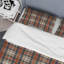 Tartan à carreaux brun et bleu - Ensemble de housse de couette abstrait - Microfibre de polyester-1676037759