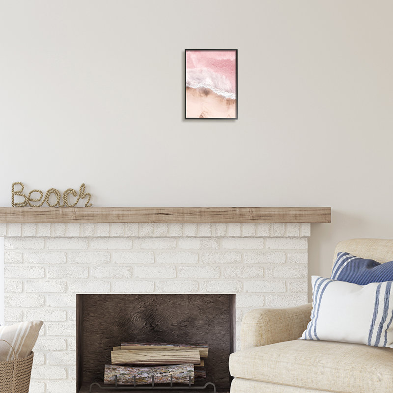 Bord de mer rose par Sissi et Seb, Giclée encadrée noir minuit, H 14 po x l 11 po x P 1,5 po