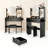 17" Round LED Lighted Vanity Desk with Stool, 2AC+2USB Power Socket, 3 Color Adjustable Brightness & Large Storage