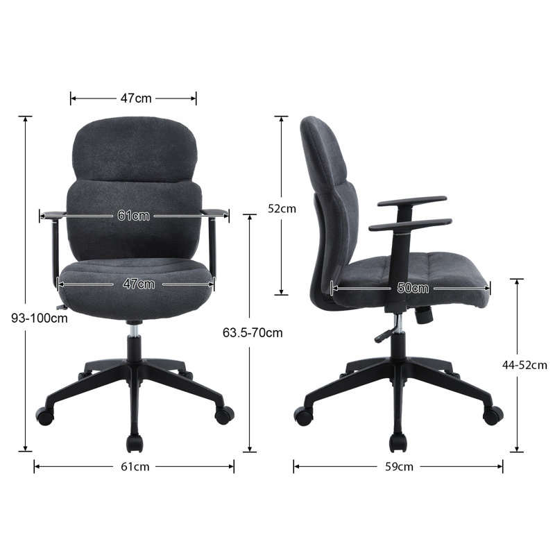 Foam Padding Office Chair, Black