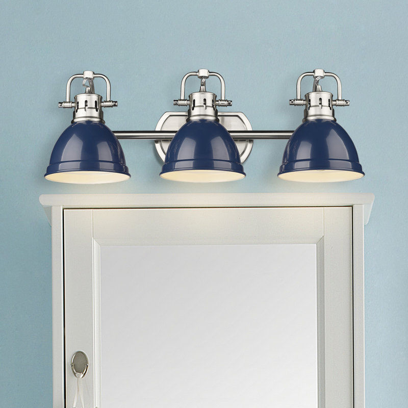 Drakeford Dimmable Vanity Light, Pewter, Navy Blue