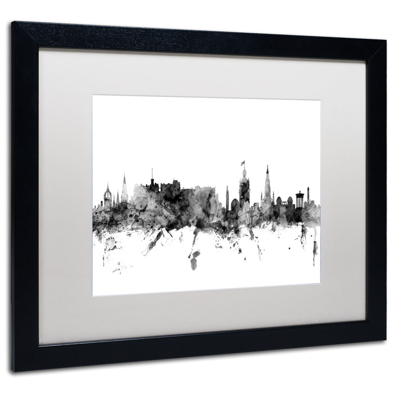 « édimbourg horizon b&w », impression encadrée, H 16 po x l 20 po x P 0,5 po