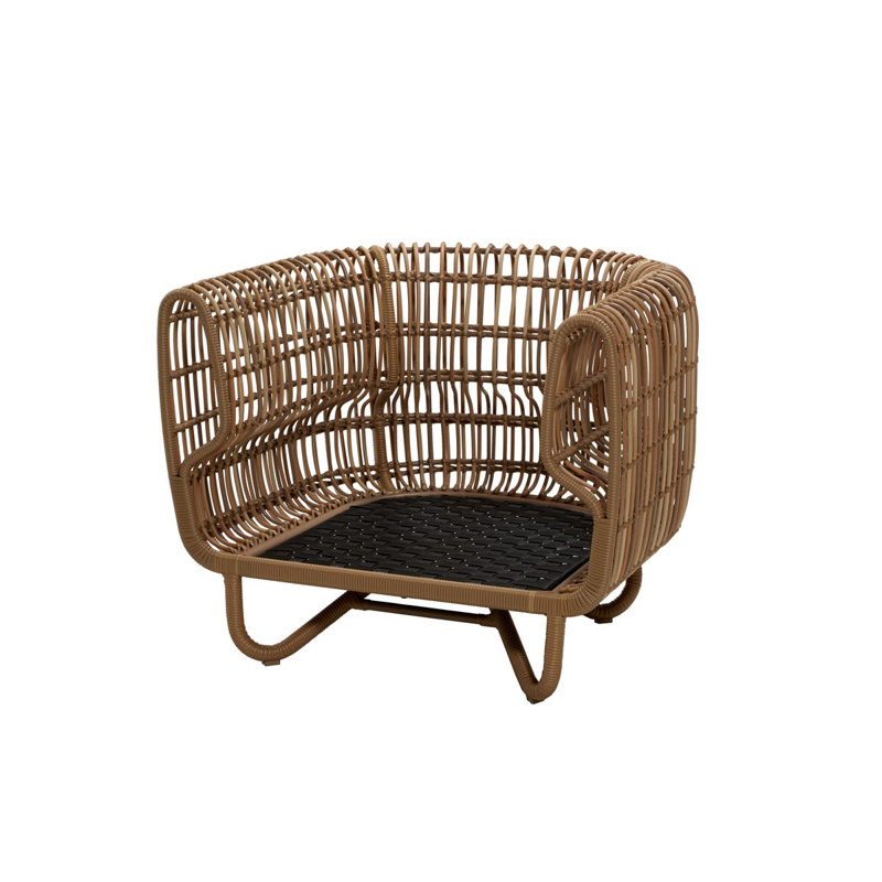Nest Patio Chair with Cushions, Light Gray, Natural