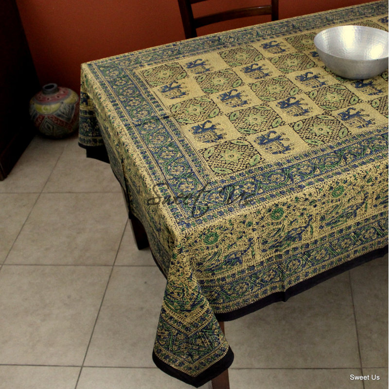 Nappe 100% coton Floral, L 90 po x l 60 po, Vert