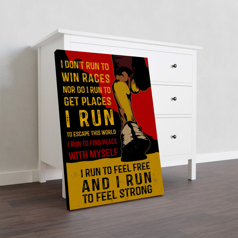 «I Run To Feel Free», toile tendue avec châssis, H 20 po x l 16 po x P 2 po