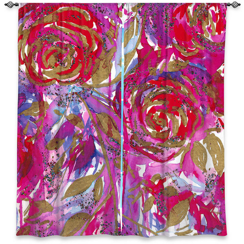 Panneaux de rideaux obscurcissant de nature / floral, l 20 po x L 82 po