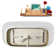 68.5" Streamline Soaking Glossy White Freestanding Tub and Tray With Internal Drain