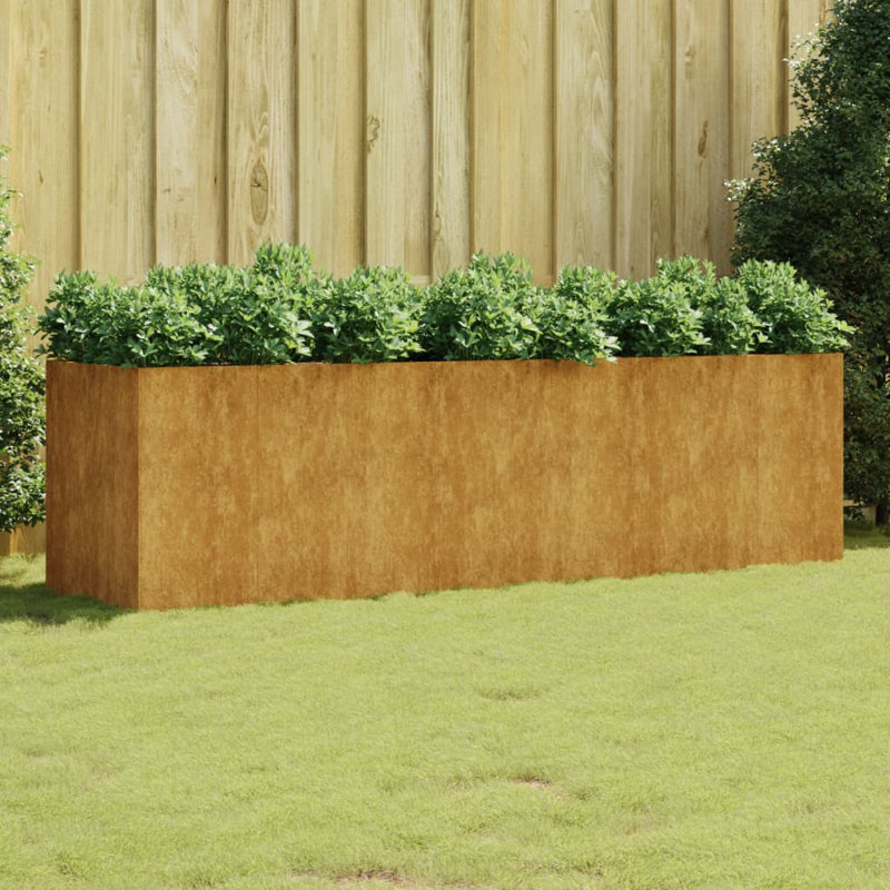 vidaXL Garden Raised Bed Rusty Corten steel Large Decorative Inlays, 31.5" H x 110.2" W x 31.5" D